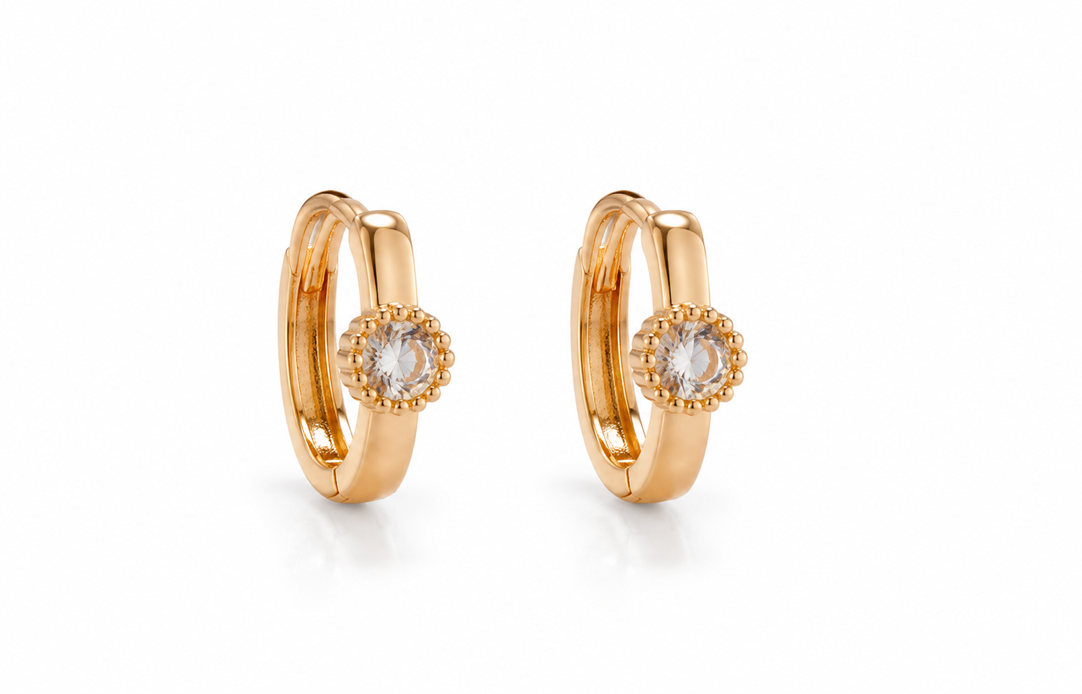Crystal Huggie Hoop Earrings