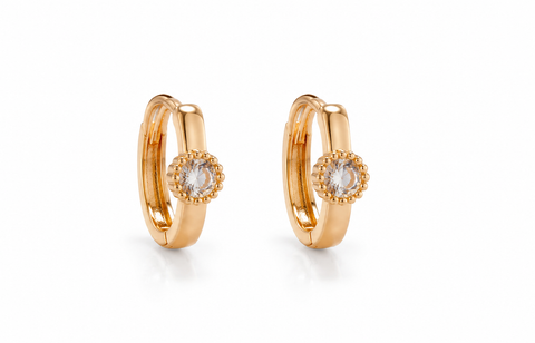 Crystal Huggie Hoop Earrings