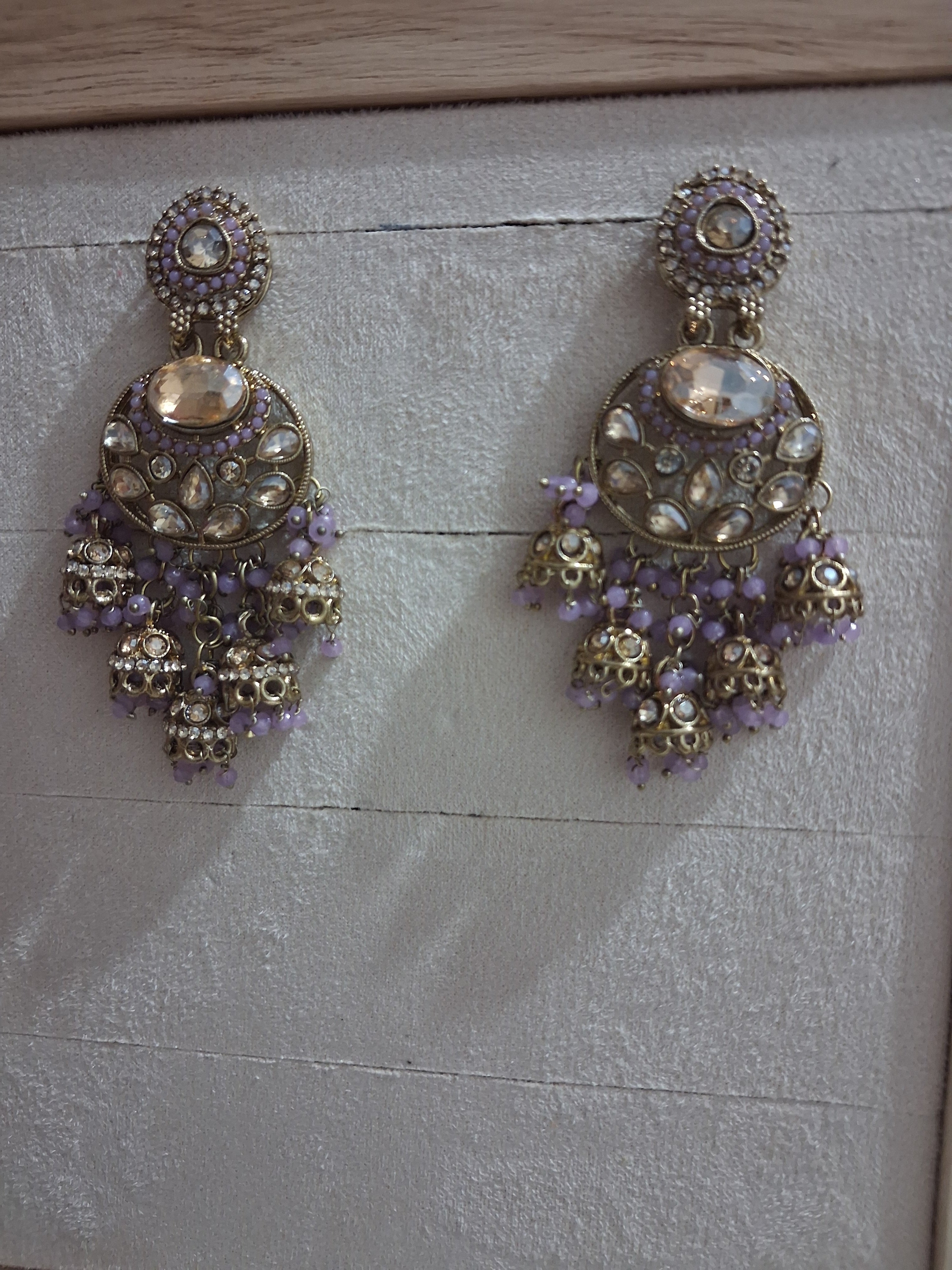 Anshu Aura Designer Kundan Jhumka Earrings with Premium Stone & Bead Work (Multiple Colors)