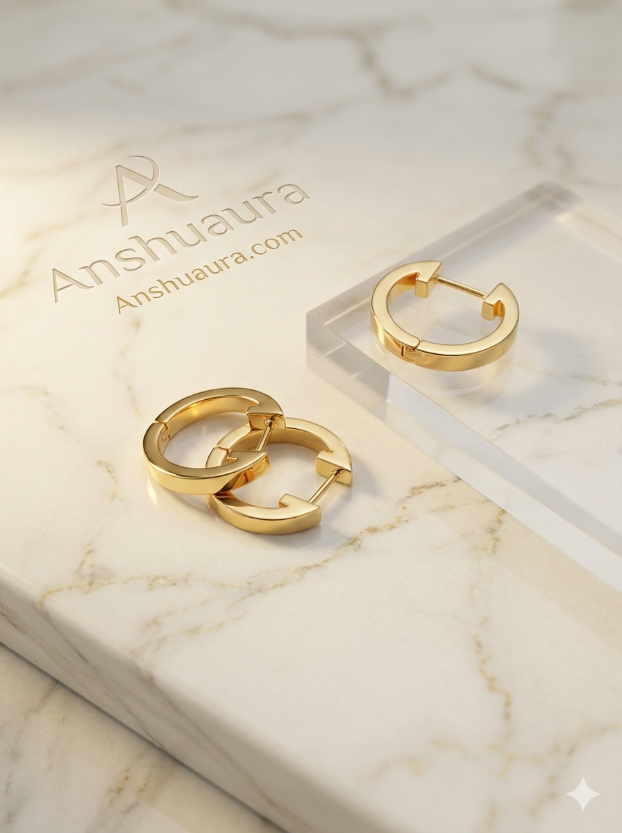 Aura Interlocking 18K Gold Plated Luxury Hoop Earrings