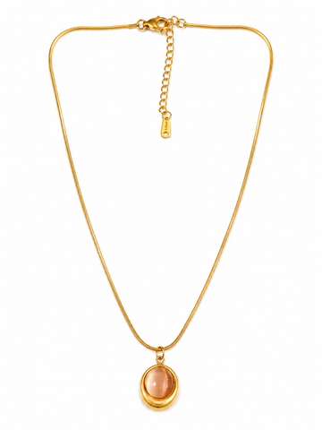 Peach Cat Eye Stone Gold