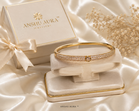Celeste Crystal Gold-Tone Open Cuff Bracelet