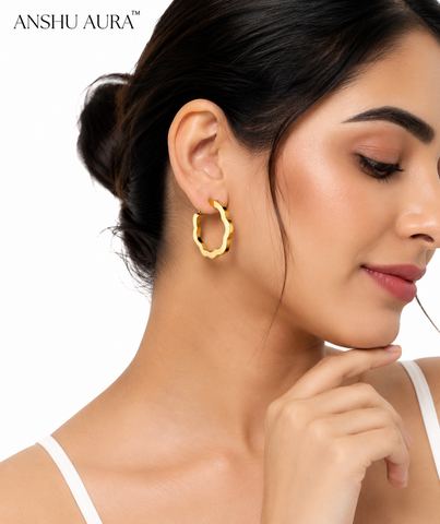 Wave Gold Hoop Earrings
