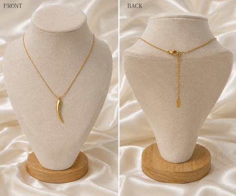 Gold-Tone Curved Horn Pendant