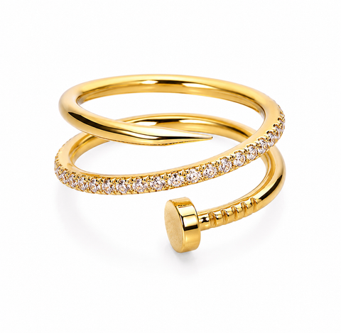 Elegant Crystal Spiral Adjustable Ring