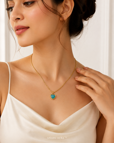 Turquoise Heart Pendant Necklace