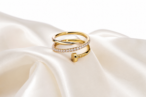 Elegant Crystal Spiral Adjustable Ring