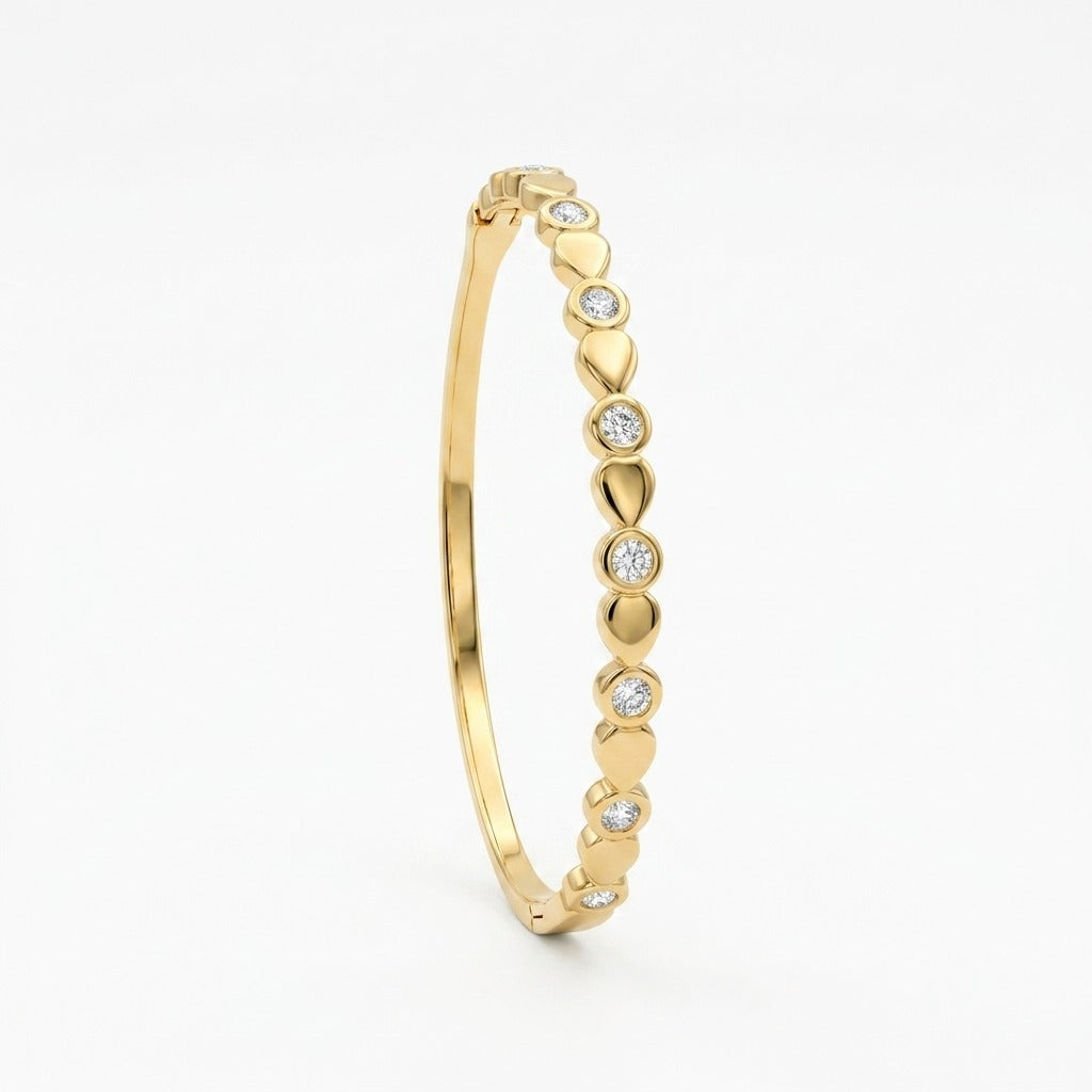 Gold Bezel Crystal Bracelet for Women