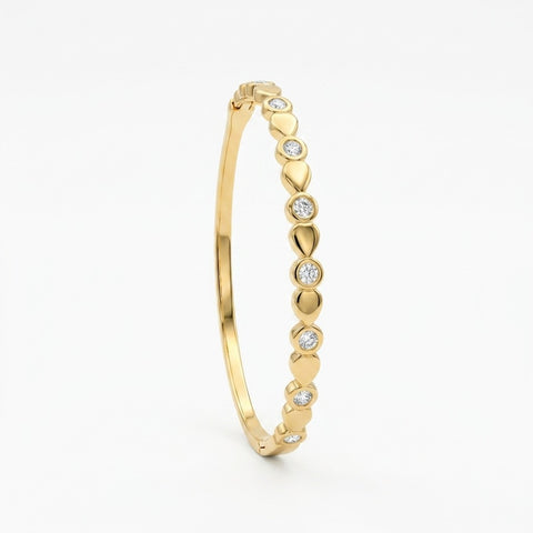 Gold Bezel Crystal Bracelet for Women