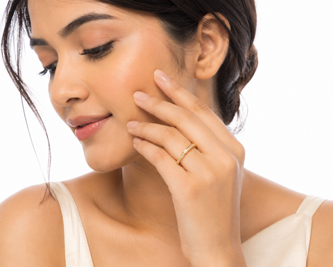Elegant Pavé Sparkle Gold Ring