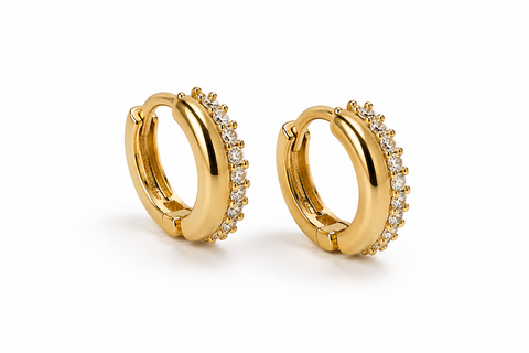 Celeste Crystal Mini Hoop Earrings – Gold