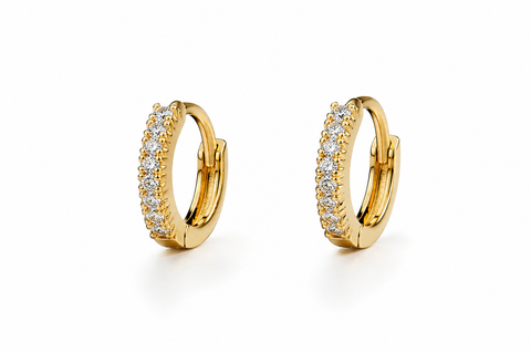 Crystal Gold Hoops