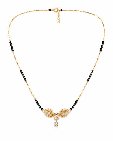 Elegant Floral Leaf Mangalsutra Necklace