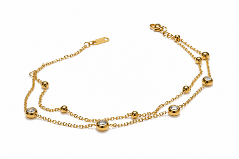 Elegant Dual-Layer Gold-Tone