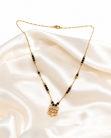 Elegant Black Beaded Gold Mangalsutra