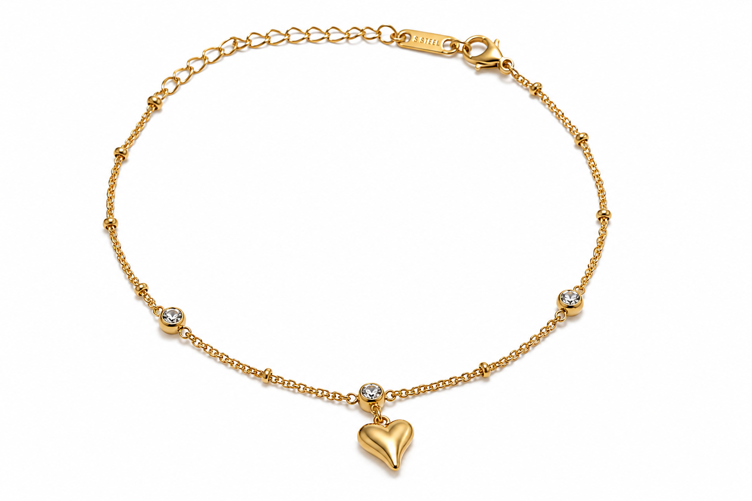 Heart Charm Gold Anklet