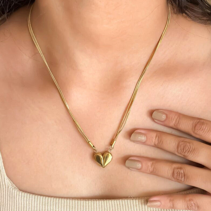 Magnetic Eternal Heart Pendant Necklace - Anti-Tarnish Multi-Strand Luxury Wear