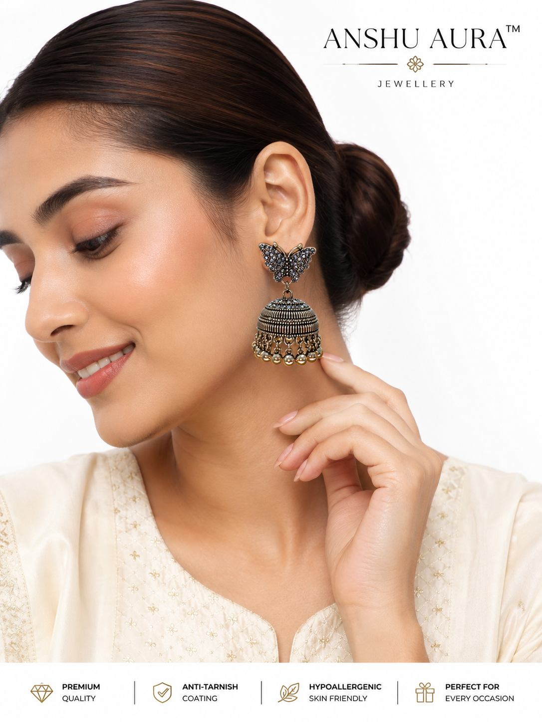Butterfly Jhumka Earrings