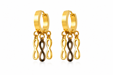 Infinity Charm Gold Hoop Earrings