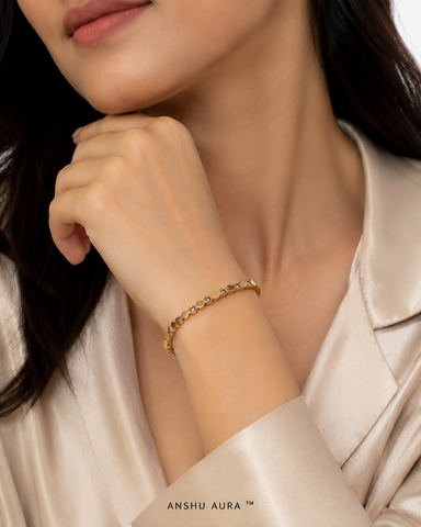 Elegant Crystal Gold Bangle