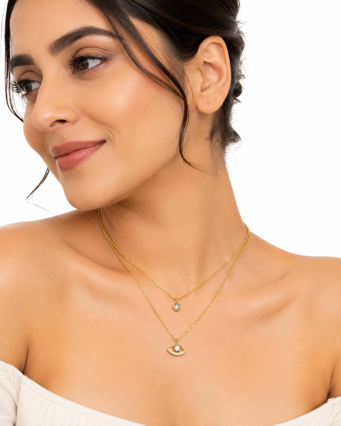 Celestial Double Layer Pendant Necklace