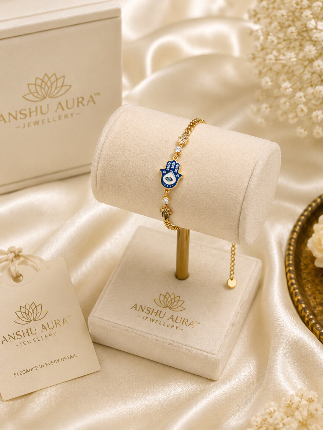 Hamsa Evil Eye Charm Bracelet
