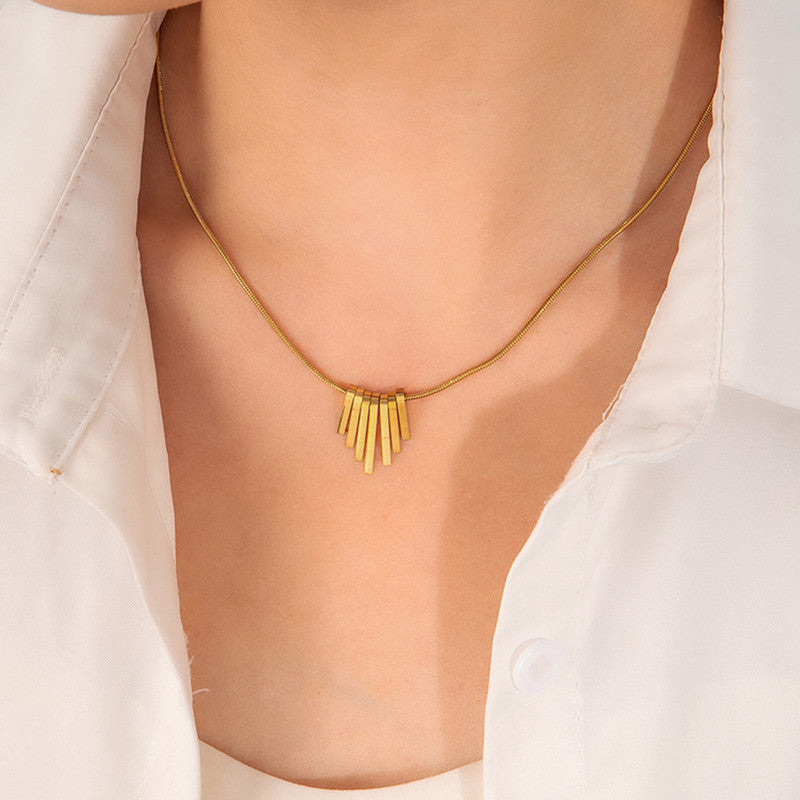 Aura Linear Gold Pendant Necklace