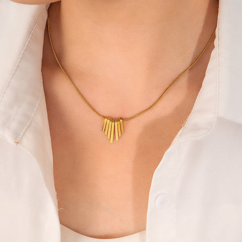 Aura Linear Gold Pendant Necklace