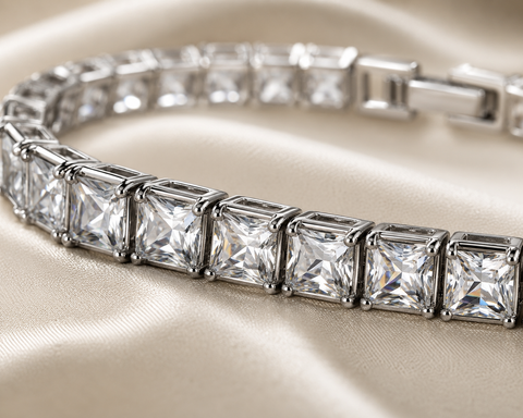 Iced Princess Cut Tennis Bracelet | Premium Stainless Steel | Unisex