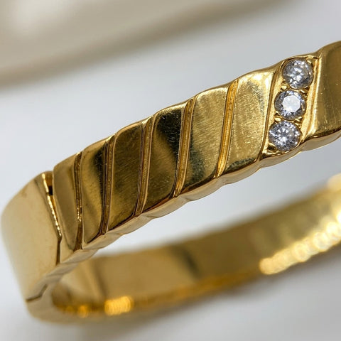 Gold-Tone Crystal Accent Textured