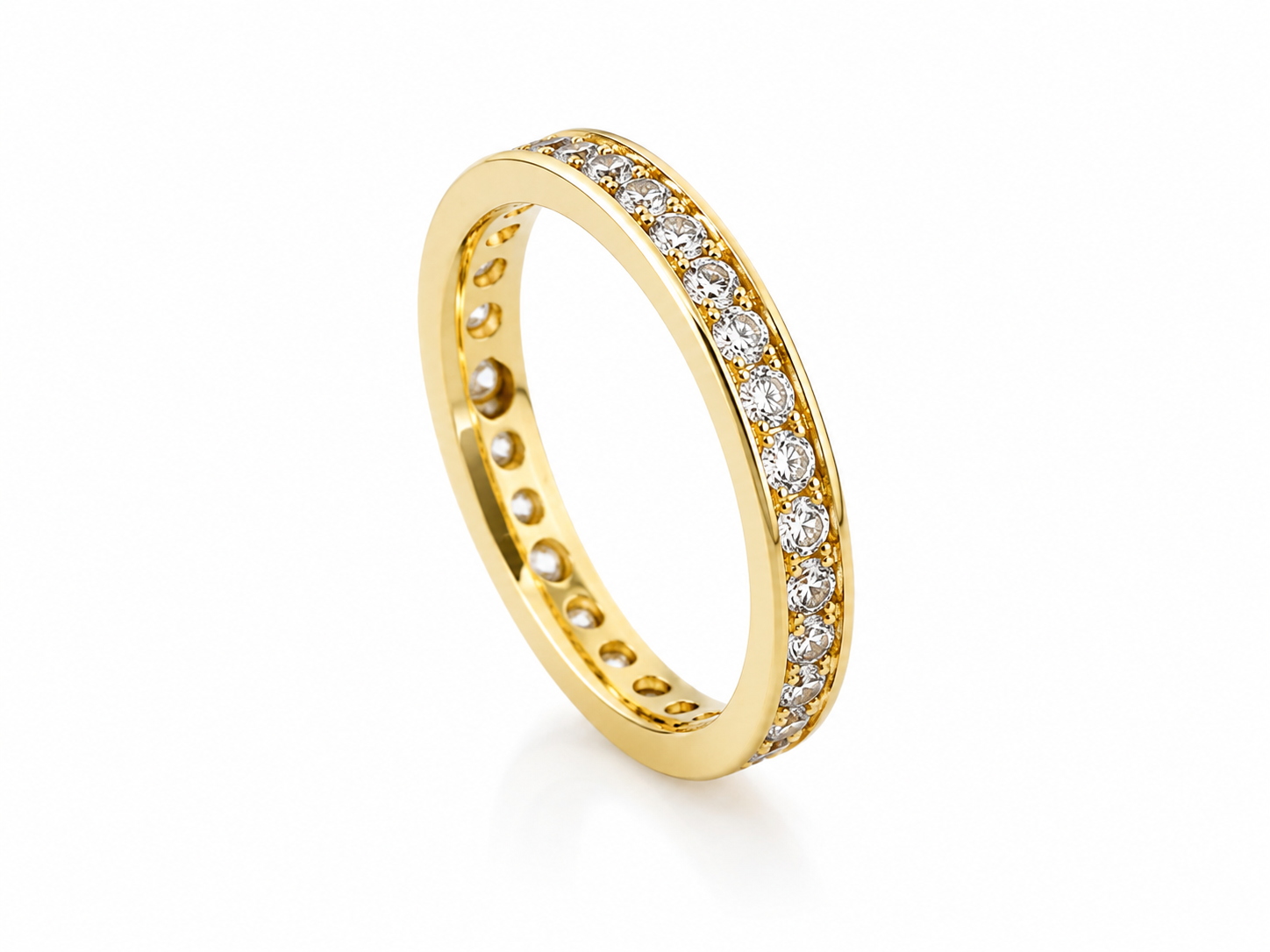 18K Gold Plated Crystal Pavé Eternity Ring