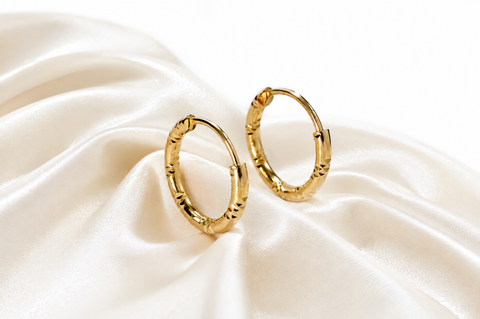 Diamond Cut Gold Hoop Earrings