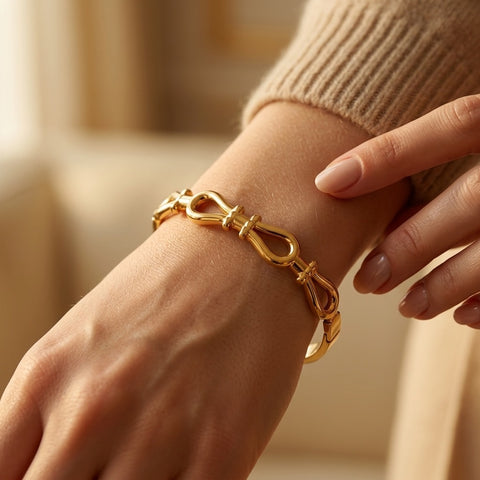 Gold Plated Infinity Link Kada
