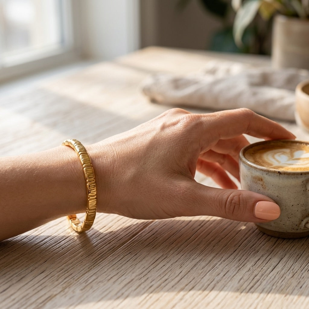 Gold-Tone Textured Bracelet