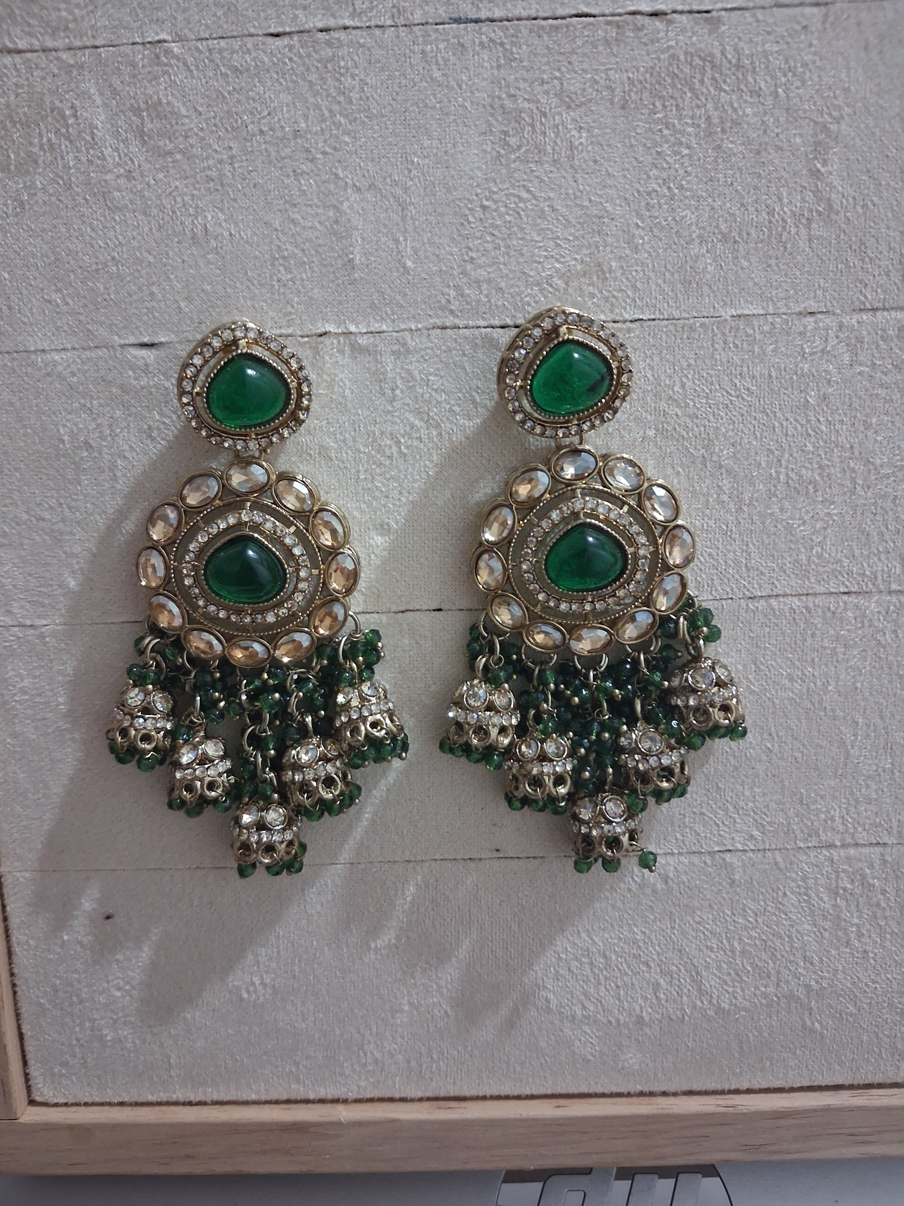Navrang Premium Kundan & Bead Drop Jhumka Earrings (Available in 12 Shades)