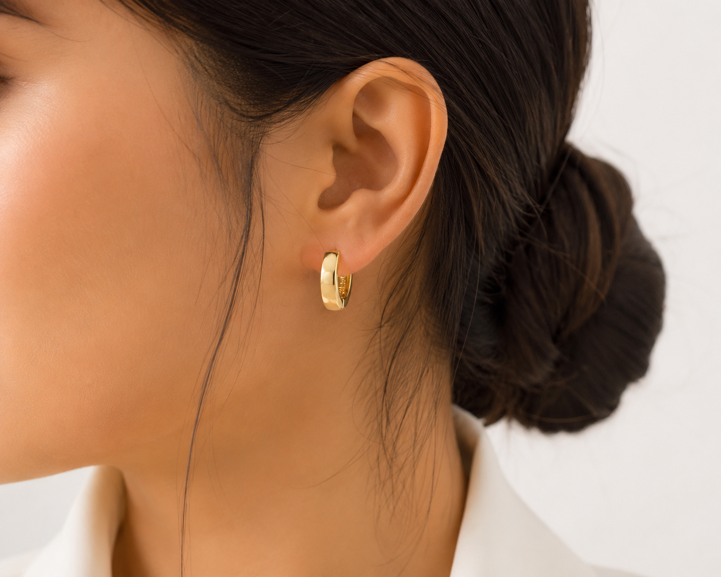 Gold Huggie Hoop Earrings
