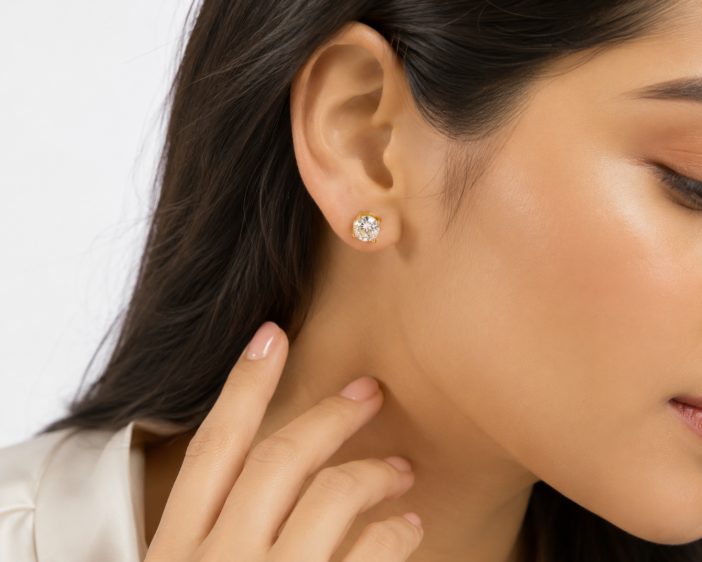 Radiant Solitaire Stud Earrings