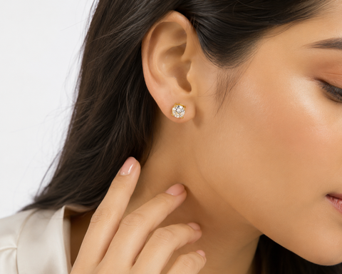 Radiant Solitaire Stud Earrings
