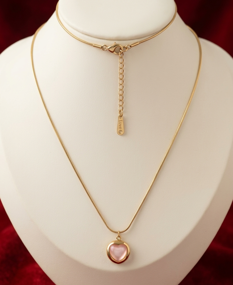 Eternal Heart Rose Gold Plated Necklace – 316L Stainless Steel (Anti-Tarnish)
