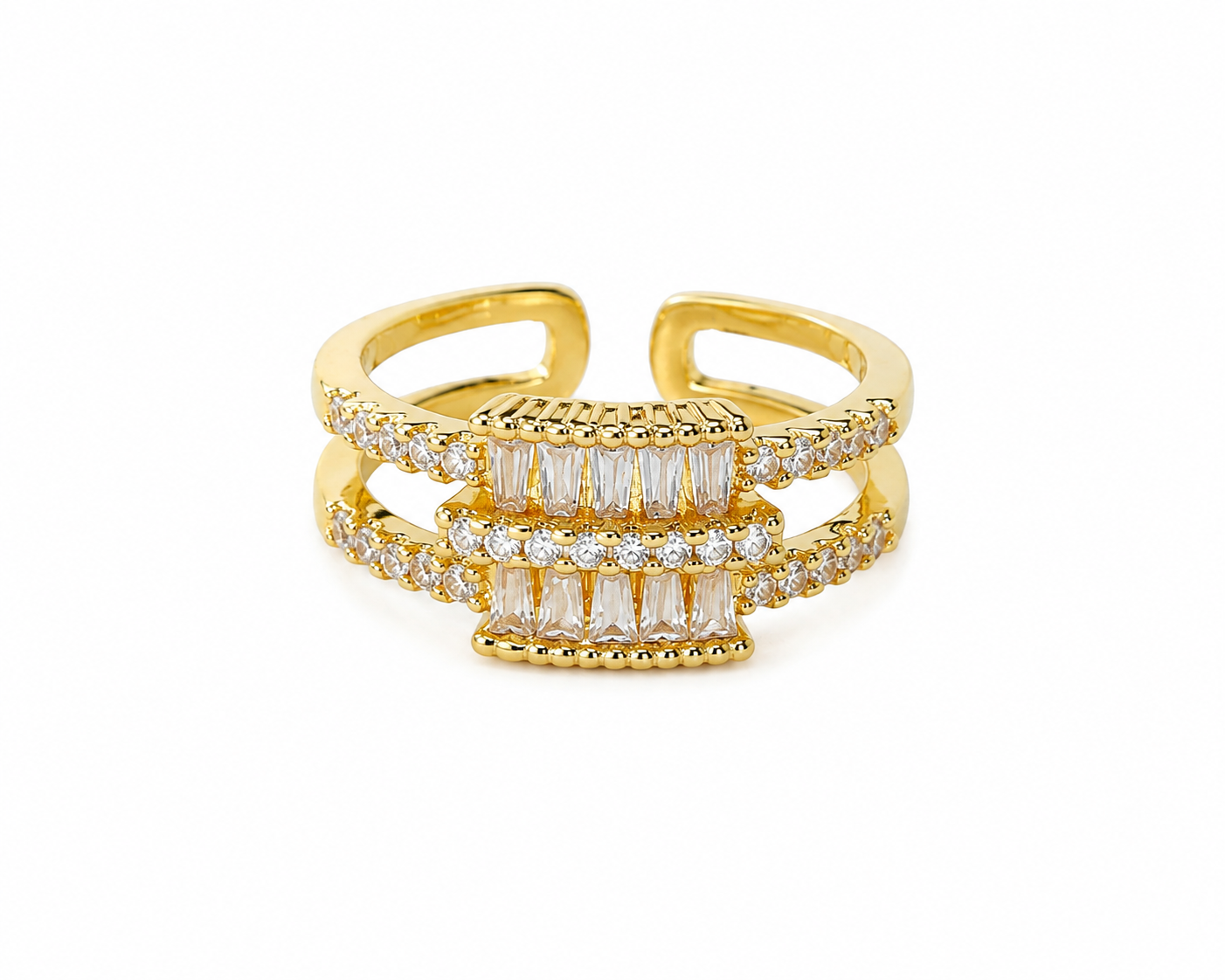 Celeste Baguette Crystal Open Ring
