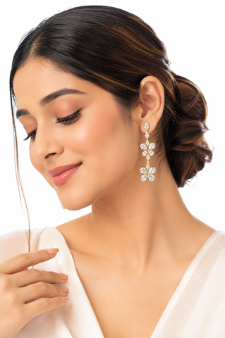 Crystal Floral Drop Earrings