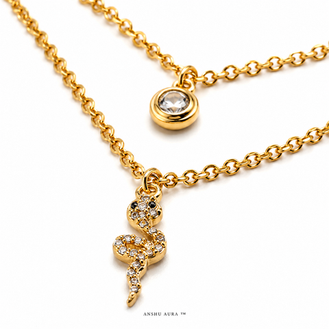 Golden Serpent Layered Necklace
