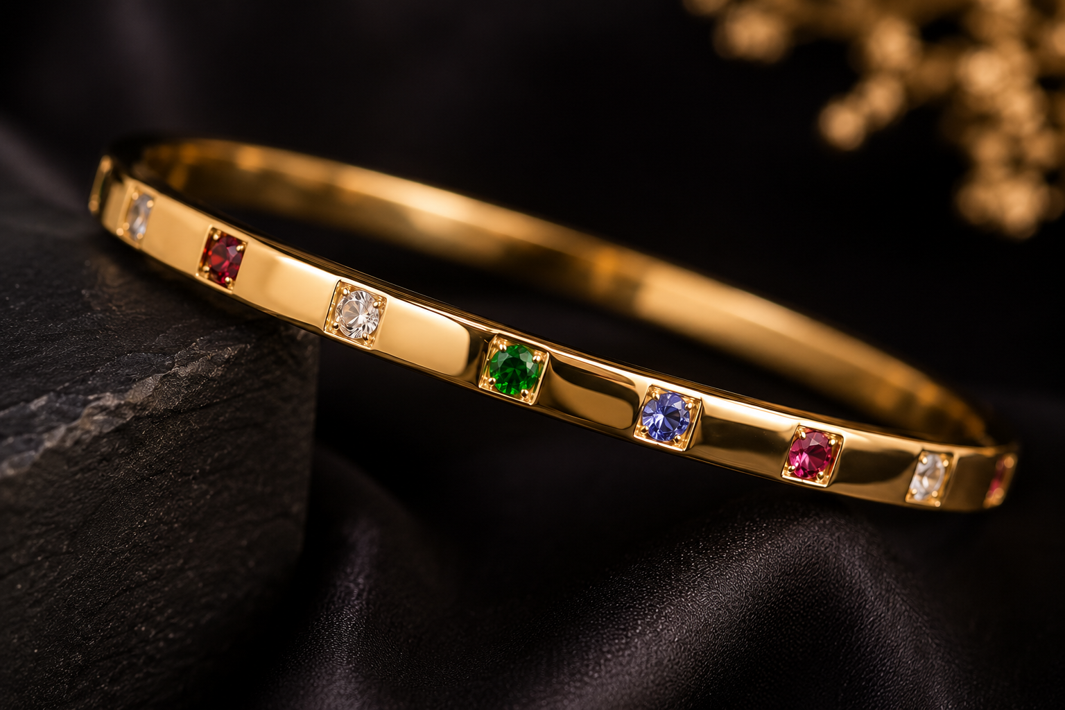 Rainbow Crystal Gold Luxe Bracelet