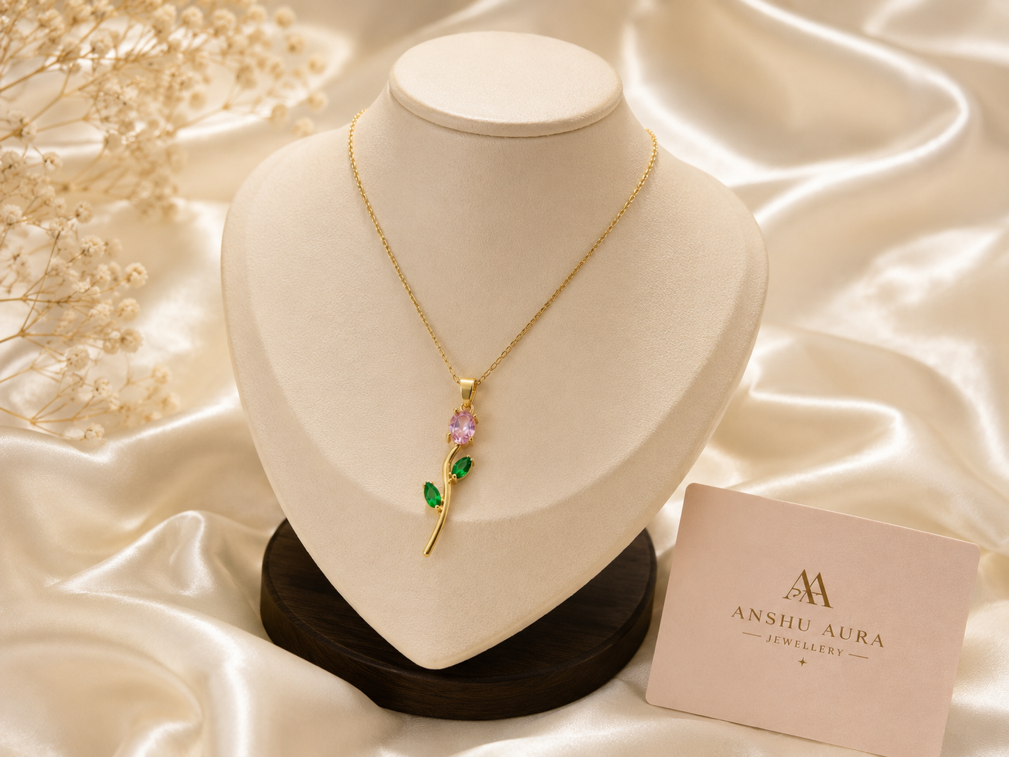 Pink Blossom Pendant Necklace