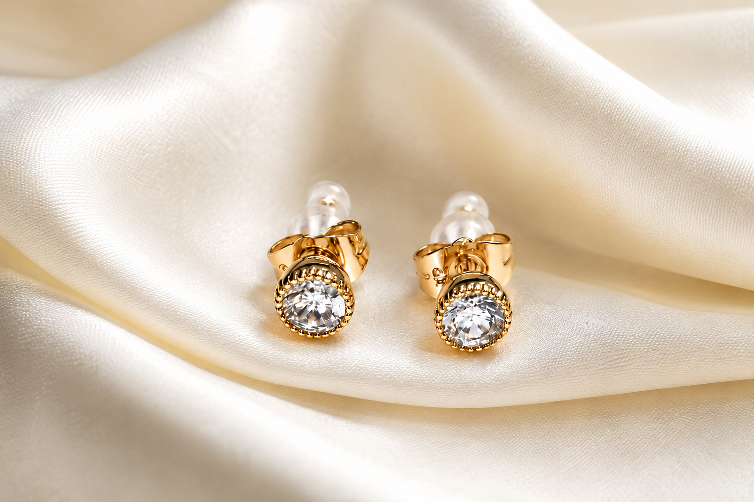 Gold Crystal Stud Earrings