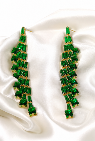 Emerald Cascade Drop Earrings