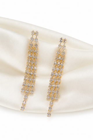 Crystal Cascade Tassel Earrings