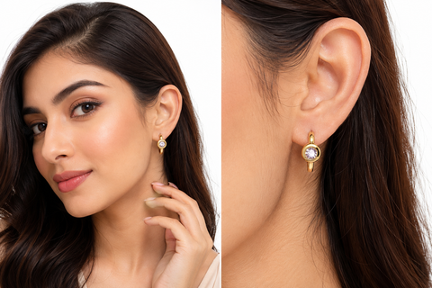 Glow Crystal Huggie Earrings