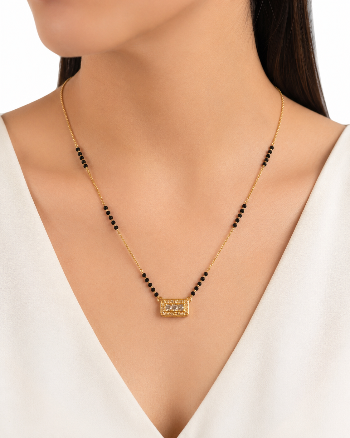 Elegant Black Beaded Gold