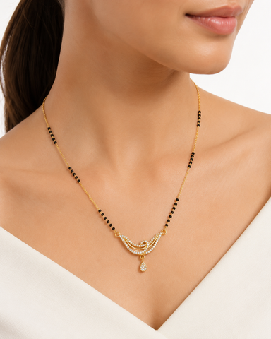 Elegant Black Bead Pendant Mangalsutra